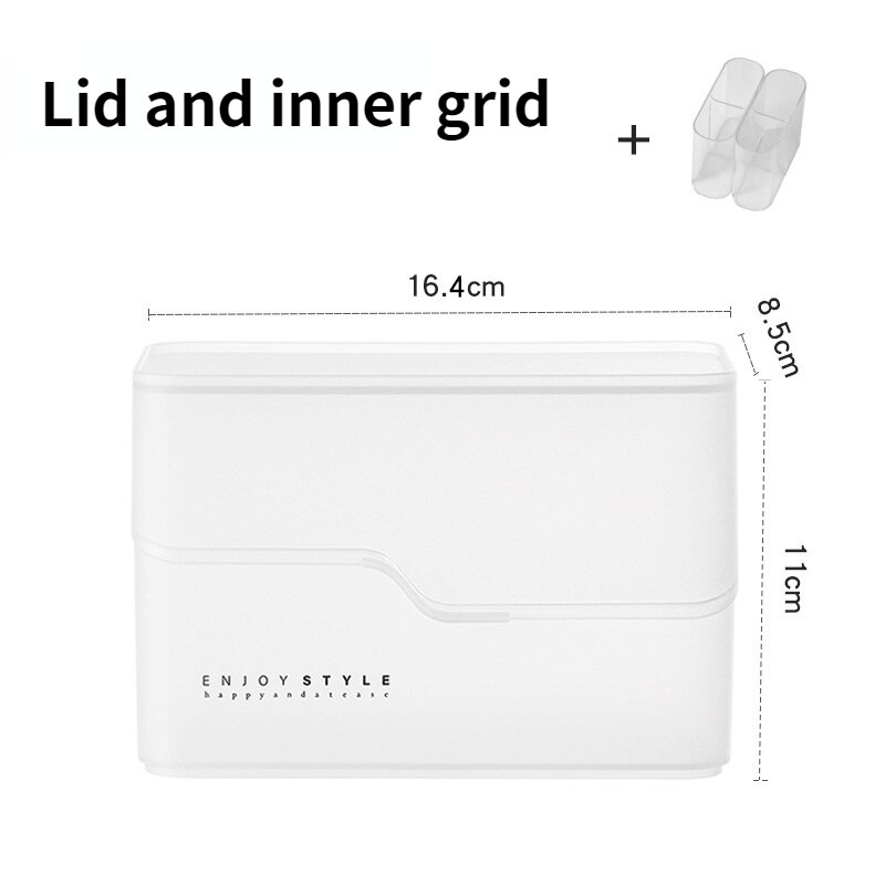 Portable Transparent Makeup Organizer Storage Box Acrylic Make Up Organizer Cosmetic Organizer Makeup Storage Drawers Organizer: Style7-White