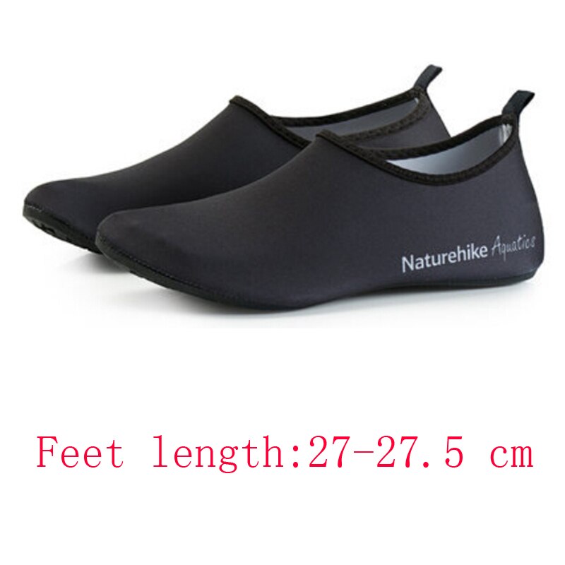 Naturehike Outdoor Swimming Ultralight Elastic Water Shoes Aqua Socks Beach Shoes For Man and Woman NH18S001-X: XXL-Black