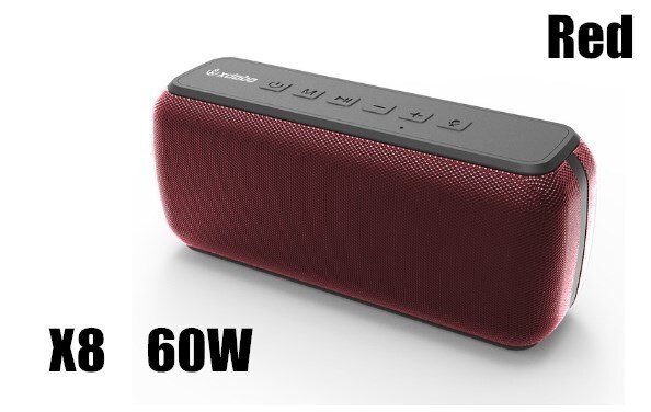 60W Anti Bluetooth Speaker Waterdichte Draagbare Kolom Bass Speaker Subwoofer Super Bass Usb/Tf Card Muziek center Sound Bar: red