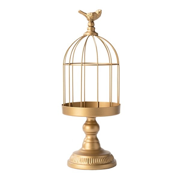 Retro ins bird cage decoration golden wrought iron bird cage rack wedding desktop metal decoration: Bird cage 1