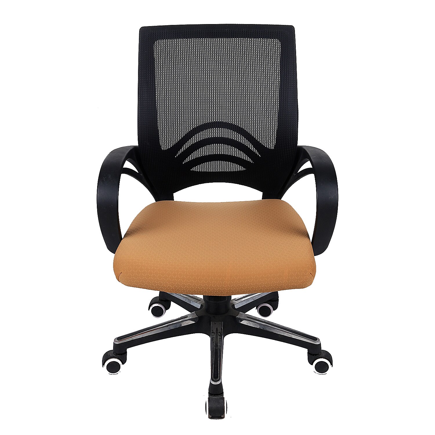 Housse de chaise élastique | Couleur unie, housse extensible pour cuisine bureau, protection de siège, étui pour salle à manger et ordinateur salon: Orange / L