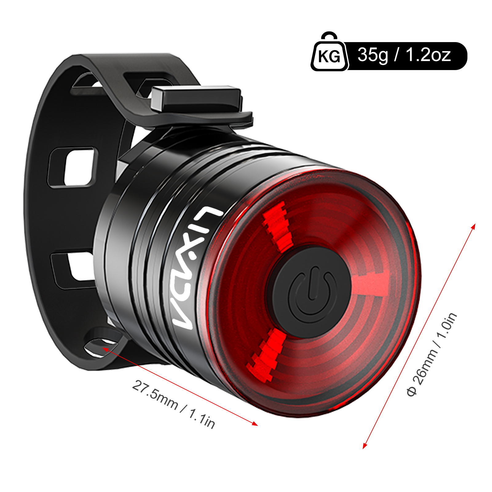 Lixada-luz trasera LED para bicicleta, luz nocturna de seguridad en ciclismo, luz de advertencia, accesorios para bicicleta de montaña 2024