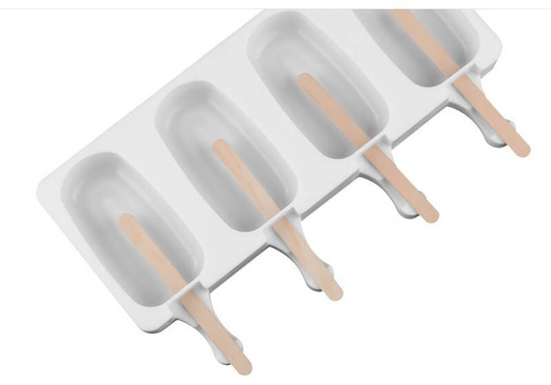 Homemade Food Grade Silicone Ice Cream Molds 2 Size Ice lolly Moulds Freezer Ice cream bar Molds Maker With Popsicle Sticks