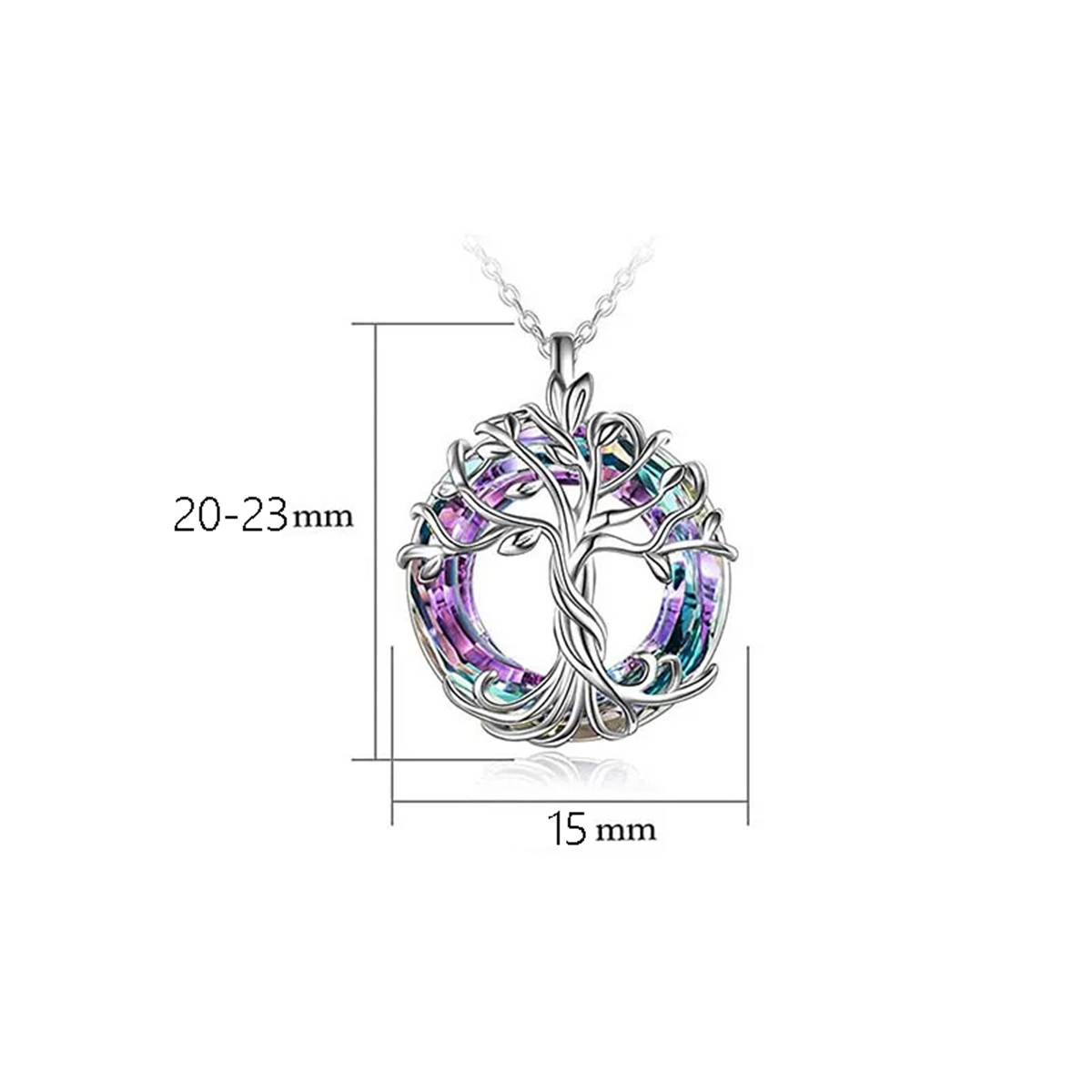 Exquisite Celtic Family Tree Necklace with Circle Crystal - Tree of Life Jewelry for Women Girls Mom Birthday