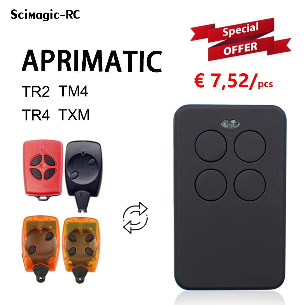Mando a distancia para puerta, dispositivo de Control de código rodante, clon, recién llegados, APRIMATIC TR2, TR4, TM4, TXM, 433MHz, 2/4 botones