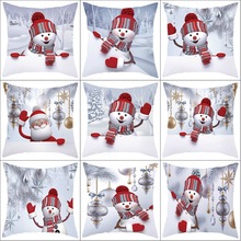 Kerst Kussensloop 3D Sneeuwpop Cover Decoratieve Covers huishoudelijke kerst kussensloop accessoires voor thuis