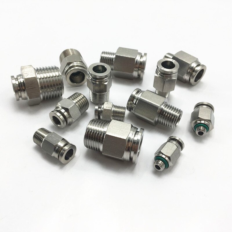 304 PC series Stainless steel gas pipe quick connector Thread straight through PC4/PC6/PC8-M5/M6/01/02/03/04