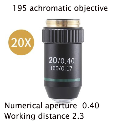 195 Achromatic Objective Lens 4X 10X 20X 40X 60X 100X for Biological Microscope RMS 20.2mm Optical Microscope Parts: Orange