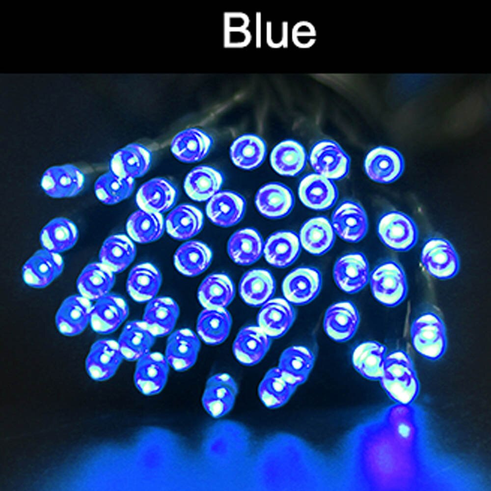 50/100/200 LED String Lights Outdoor Christmas Solar String Fairy Lights For Party Street Garlands Solar Chrismas Light: Blue / 7M 50Leds