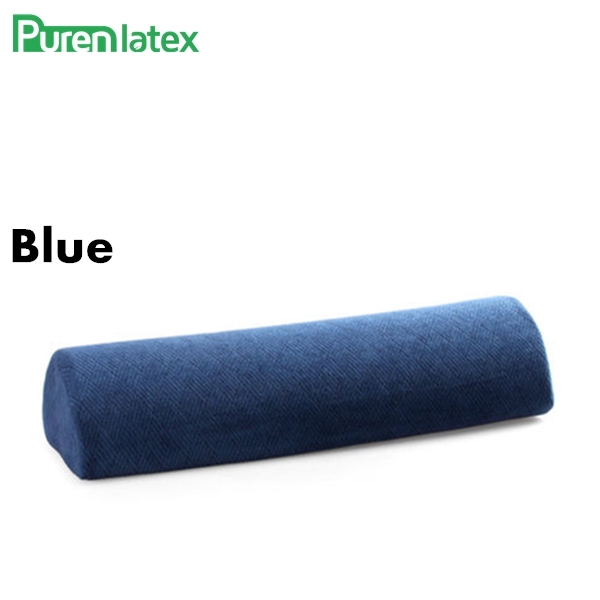Purenlatex hukommelse skum halvcirkel pude multi formål pude nakke smerter lindring ortopædisk pude pude sengetøj pude: Blå