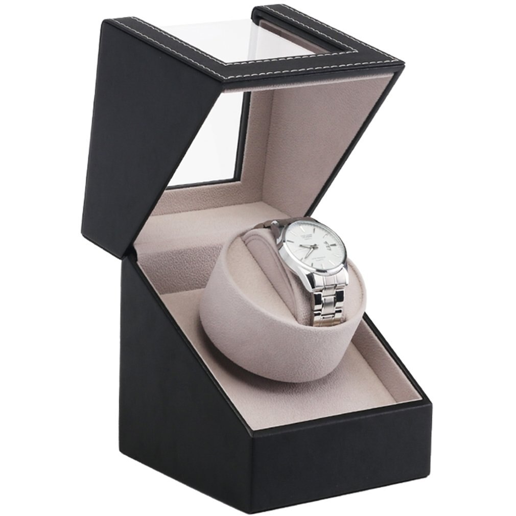 Carlota Automatic Watch Winder Box Case Holder Mechanical Watch Display Organizer EU/US/AU/UK Plug Motor Shaker PU Leather