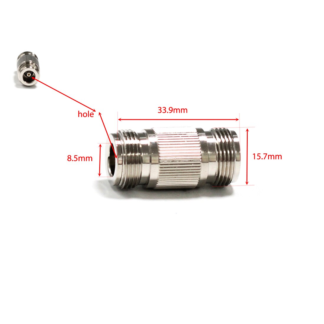 1pc N Weibliche Jack zu N Weibliche Jack RF koax Adapter Konverter Gerade Vernickelt