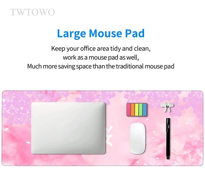 Japanese Pink Cherry Blossom Sakura Mouse Pad Gaming XL HD Home Mousepad XXL Soft Carpet Laptop Desktop Mouse Pad Mice Pad