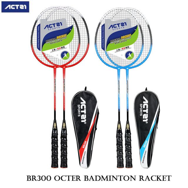 ACTEI white black badminton racket iron alloy one badminton racket set exquisite and durable outdoor sports