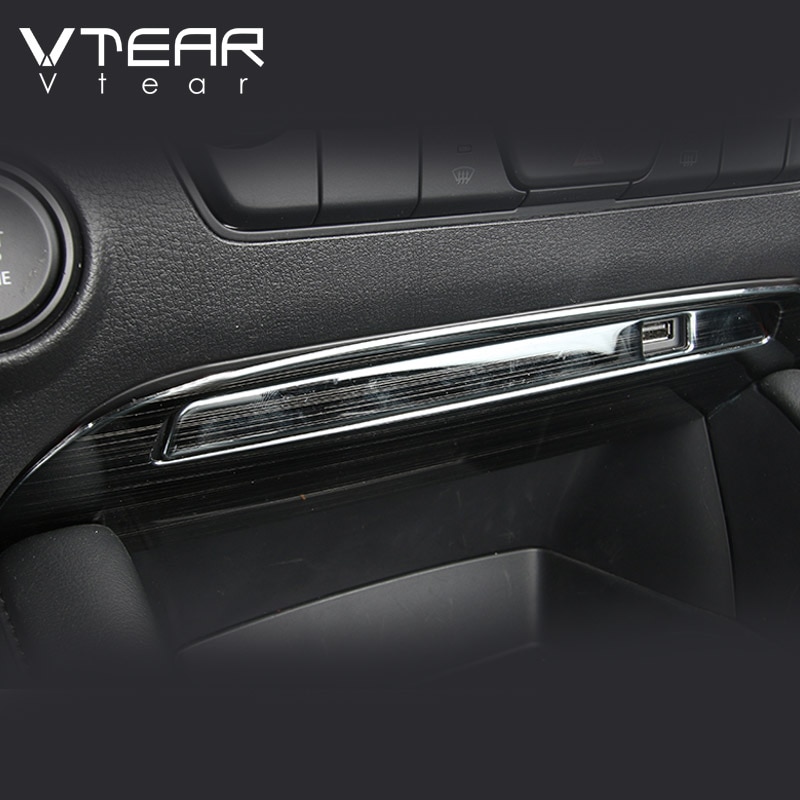 Vtear för mazda 3 tillbehör interiörlister central kontroll usb dekoration ramlock trim bil modifiering styling