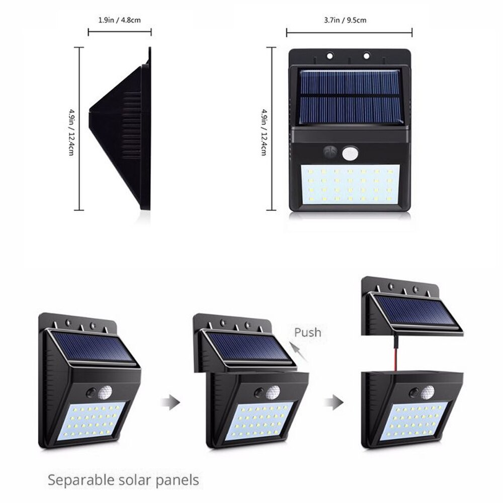 Scheidbare Zonnepaneel Outdoor Led Wandlamp Motion Sensor/Nacht Sensor Solar Licht Voor Tuin Nachtlampje
