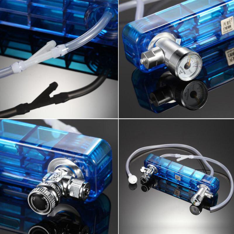 Diy difusor de Co2 D501 Kit plantado acuario Co2 difusor aguja válvula manómetro generador azul