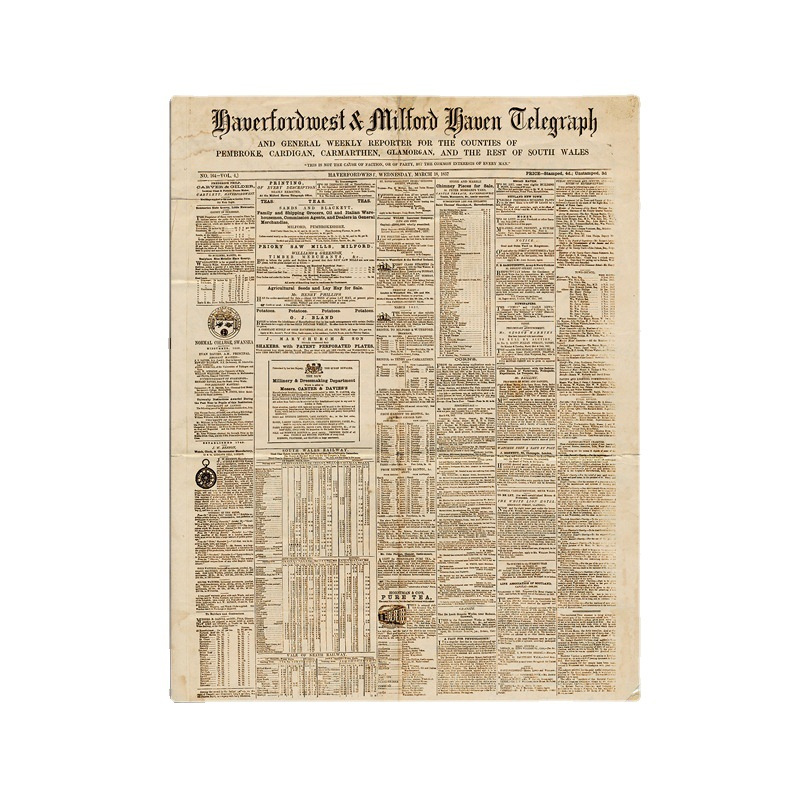 4Pcs/Lot English Newspaper Retro Material Papers DIY Scrapbooking Album Diary Decorative Paper Scrapbooking Paper