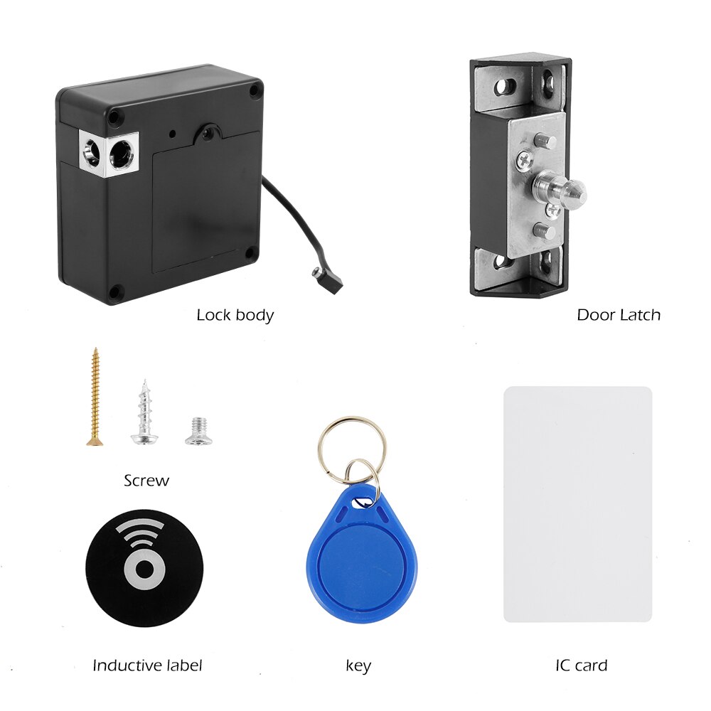 Electronic RFID Cabinet Lock No Hole Easy Installation Furniture Locker Wardrobe Shoe Cabinet Drawer Door Lock With 2 Cards
