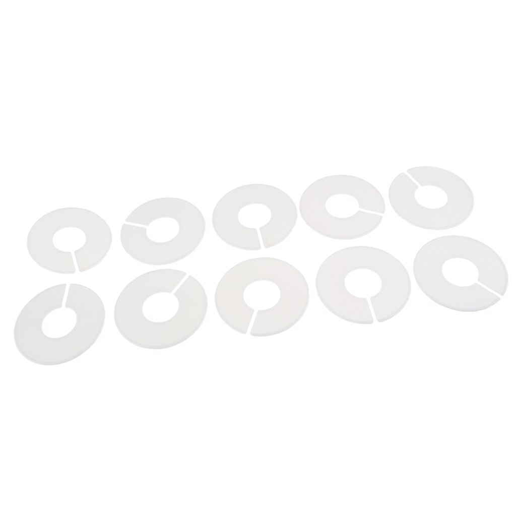 10 pack diy kledingmaat verdelers ronde hangers rek kastverdelers voor kledingwinkels huis blanco verdelers kledingmaat tags: WHITE