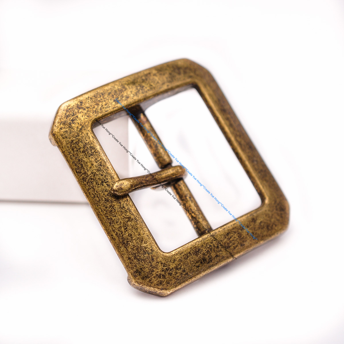 Sterke Zware Stevige Western Cowboy Stevige Messing Rechthoekige Center Bar Pin Gesp Vervanging Fit 40Mm Band