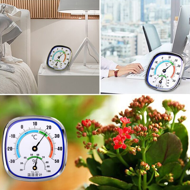 Thermometer and Hygrometer Analog Humidity Gauge Temperature Monitor Indoor Outdoor Wang Hang &amp; Stand NO BATTERY NEEDED