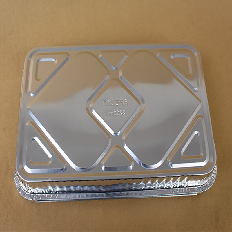 2200ml Aluminum Foil Grilled Meat Barbecue Grill Capacity With Tin Foil Cover Rectangle Shaped Disposable Foil Grill