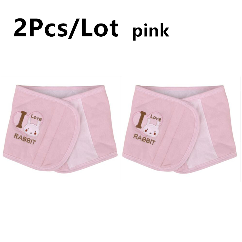 2 Pz/lotto Nuovo Tenere In Caldo Regolabile Molle Del Bambino Bavaglino Cinghia Del Tasto di Pancia Protezione Fasce Morbido Guardia Ombelico Circonferenza Cinghia Del Bambino bande di pancia: pink