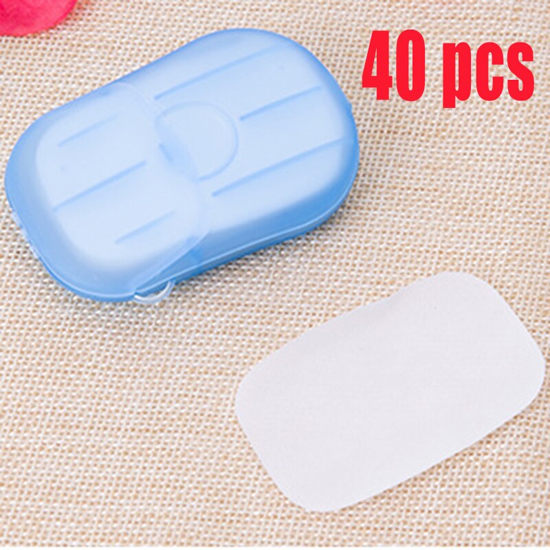 20 40 60 100 120PC/Box Travel Hand-washing Soap Paper Multifunctional Sliced Cleaning Paper Disposable Boxed Mini Soap: 2box-40pcs