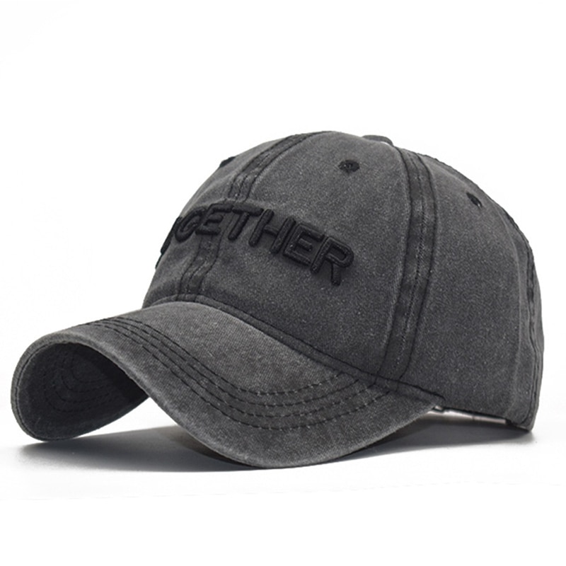Tredimensionelle bogstaver vaskede broderede mænds baseballkasket udendørs afslappet kvinders solskærmskasket hundrede med ungdomsfarhat