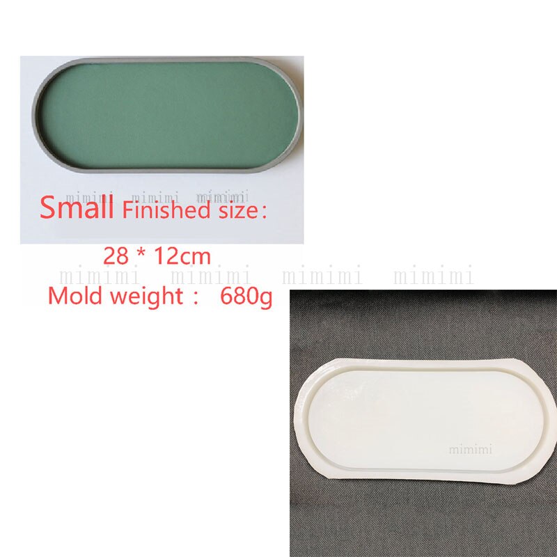 Silicone Oval Tray Mold for Concrete Coaster Jesmonite Mold Concrete Round Tray Mold Candle Tray: B-Thick mold