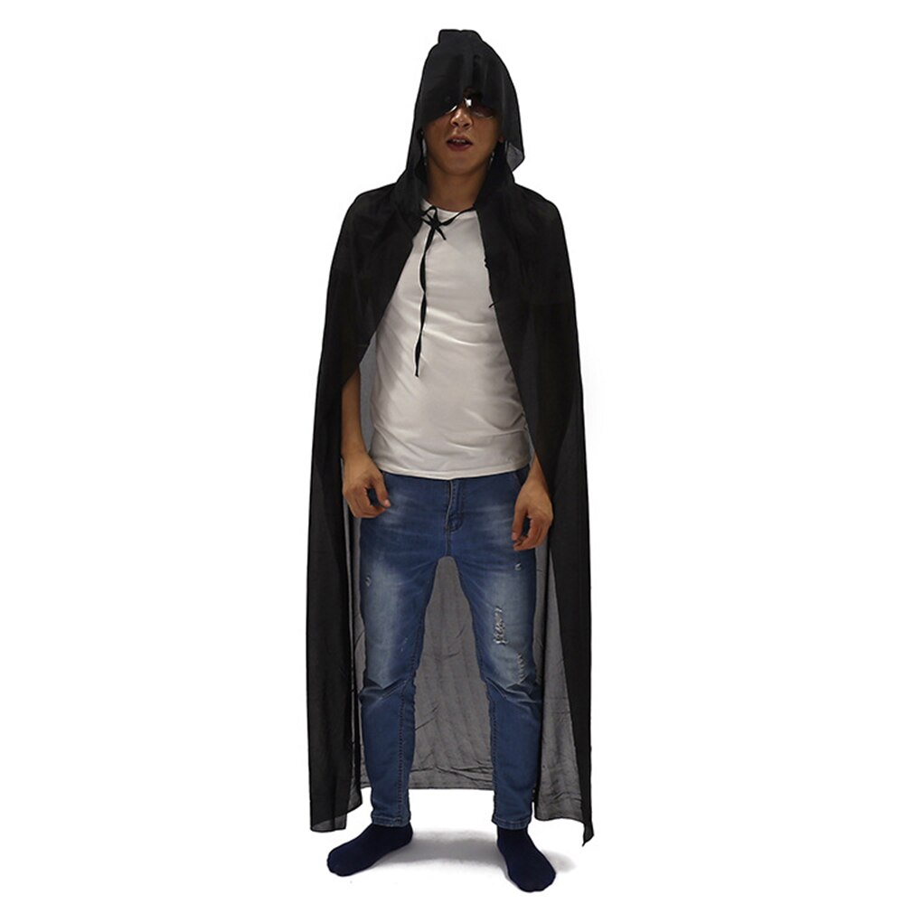 Zwart Unisex Cosplay Kostuums Hoodies Mantel Halloween Cosplay Kostuums Cape Kapmantel Voor Volwassen