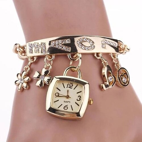 Relojes Para Mujer Reloj Mujer Marcas Famosas De Lujo Relojes De Cuarzo Para Mujer Mujer Reloj de pulsera de acero inoxidable Para Hombre y mujer, pulsera de amor de europea y americana,