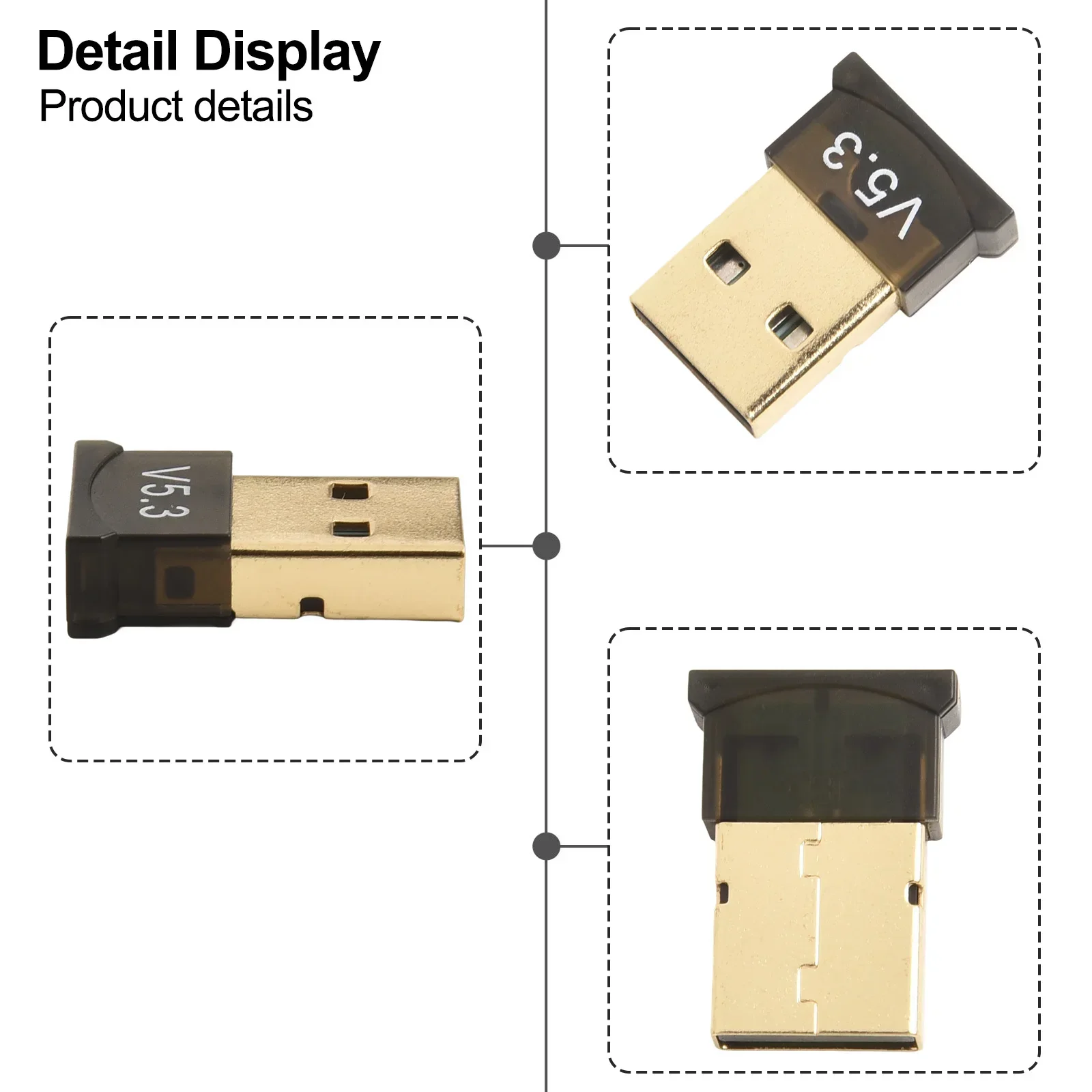 Adattatore USB Bluetooth 5.3 Trasmettitore Ricevitore Bluetooth 5.1 Audio Bluetooth Dongle Adattatore USB senza fili per computer PC portatile