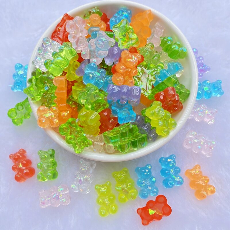 20 pçs/lote bonito urso misto flatback resina kawaii scrapbooking enfeites acessórios diy e49