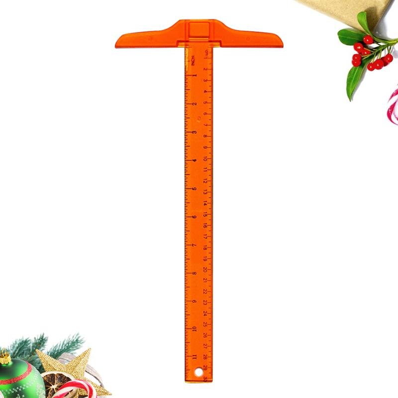 2 kpl 30cm t-neliön kaksipuolinen asteikko t-muotoinen viivain muovinen mittaustyökalu piirtämiseen ja yleiseen taittotyöskentelyyn - tuuma/cm