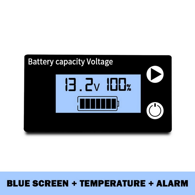 LCD Battery Capacity Monitor Indicator Voltage Meter Lead Acid Lithium LiFePO4 Car Motorcycle Voltmeter Voltage Gauge DC 8V-100V: F