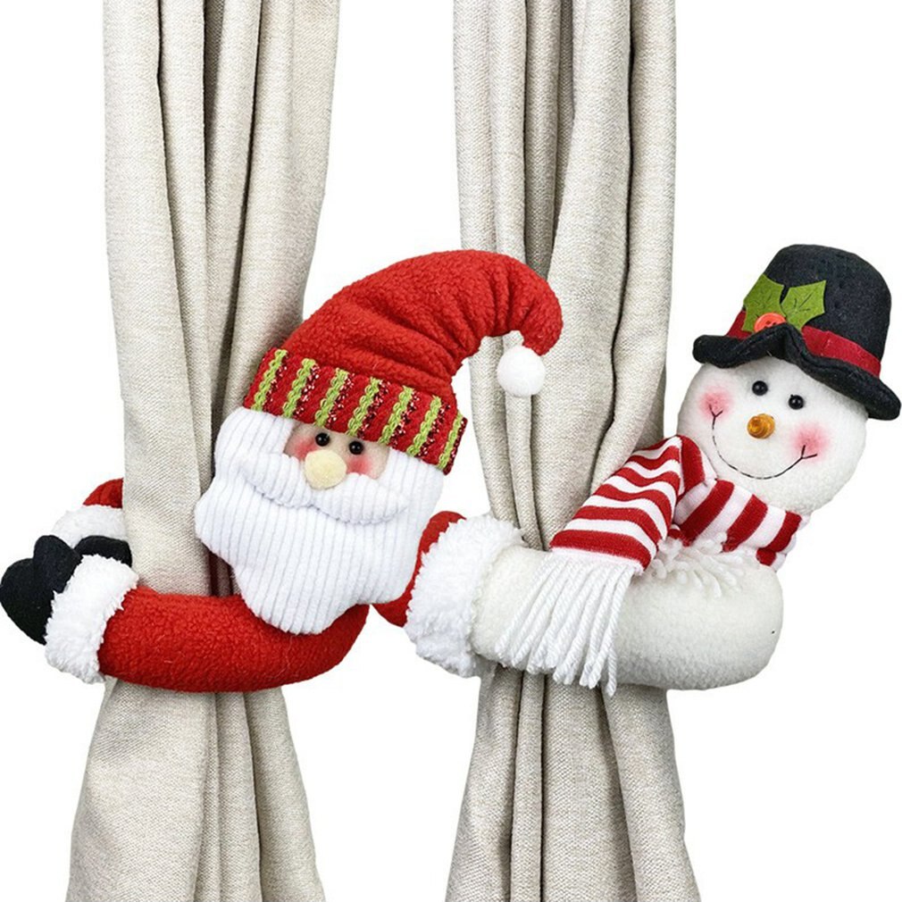 Kerst gordijn gesp cartoon pop decoratie hotel restaurant decoratie poppen gesp raamhanger