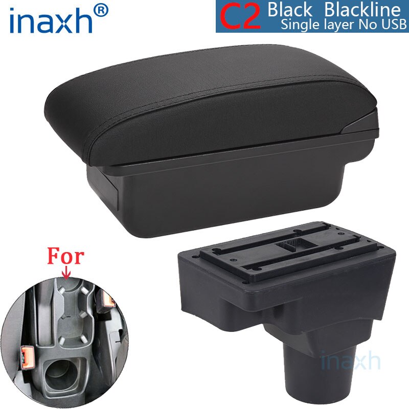 Voor Chevrolet Sonic Armsteun Voor Chevrolet Aveo Armsteun Doos Auto Retrofit Onderdelen Interieur Opbergdoos Auto-onderdelen Usb: C2 Black line NO USB