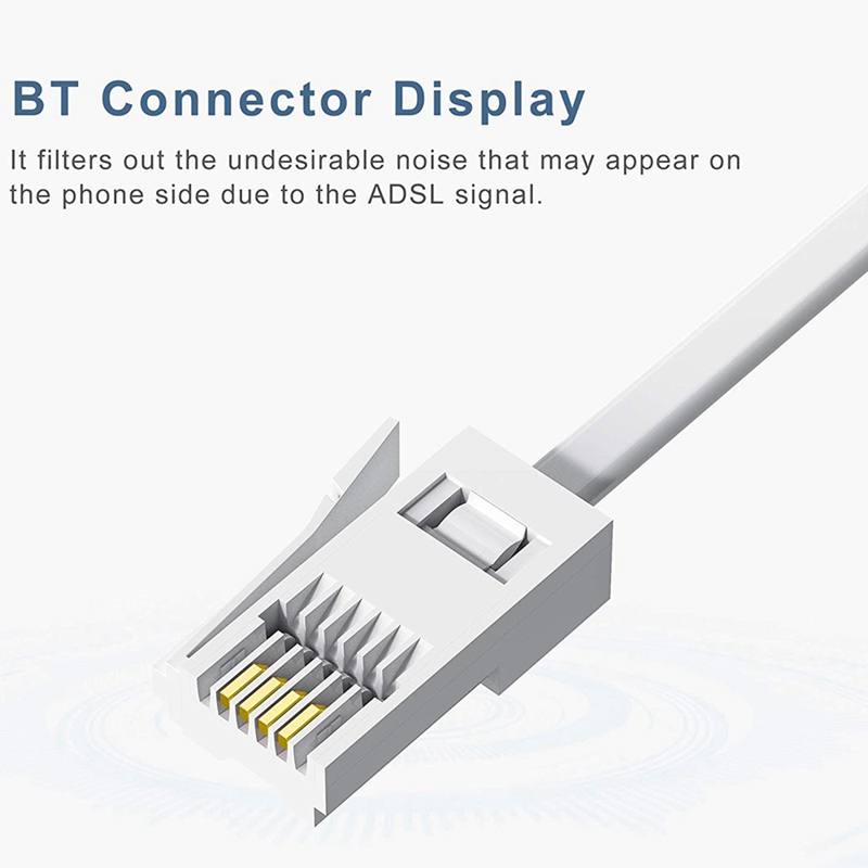 BT Stecker Zu ADSL RJ11 Breitband Internet Wassersportmikrofilter Splitter 2 Pack, BT Männlichen Zu BT &Ampere; RJ11 Weibliche Für Festnetz Modem