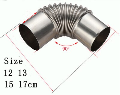 DANCHEL OUTDOOR Stainless steel pipe for stove: Dia 8cm 90pipe 12cm