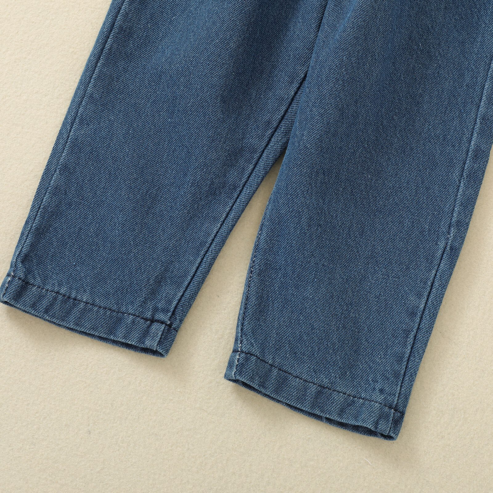 Pantalones siameses de verano para niños, Mono vaquero de Color sólido con volantes, cuello en V, sin mangas, Espalda descubierta, monos para niñas