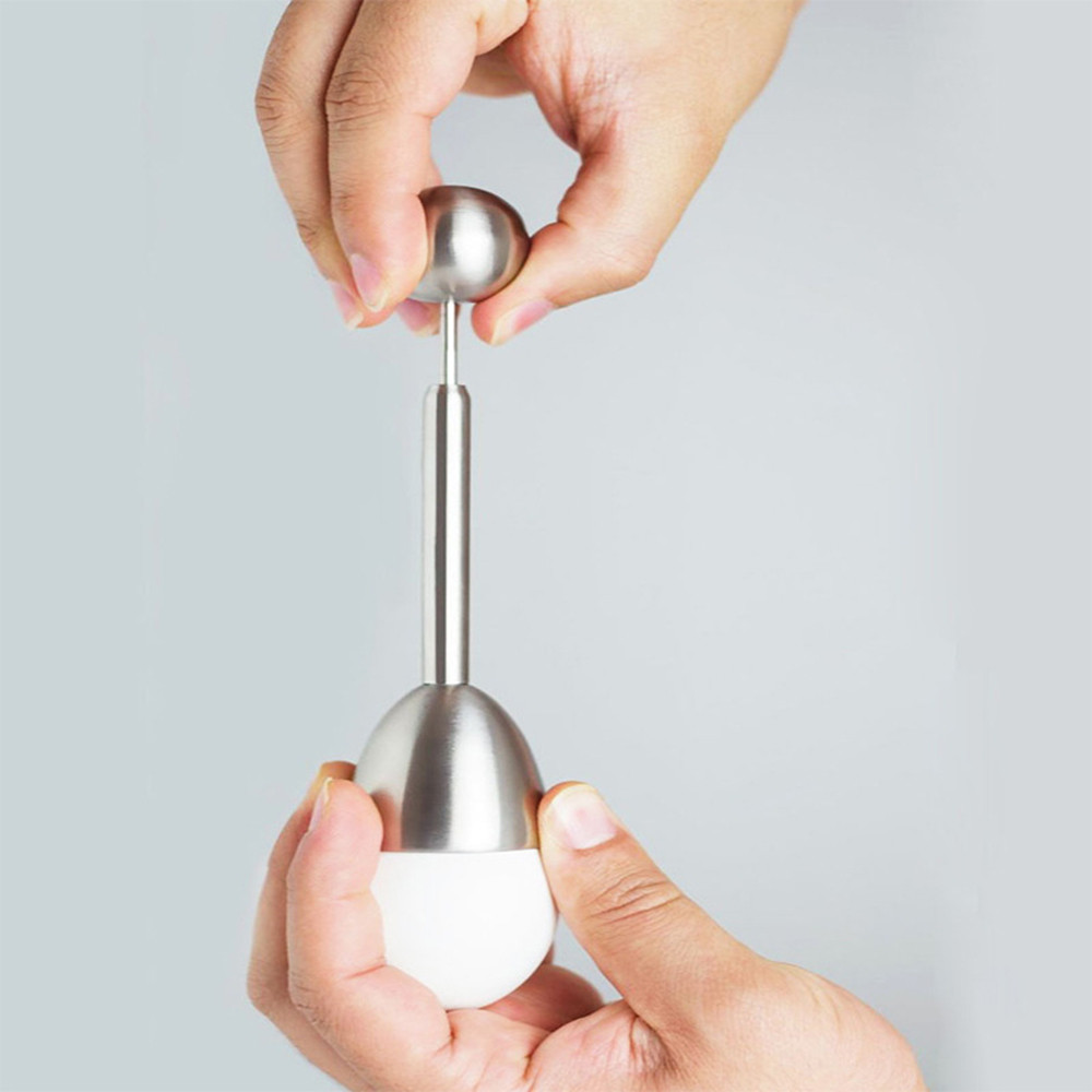 Roestvrijstalen Gekookt Ei Topper Shell Top Cutter Klopper Opener Keuken Tool # T2