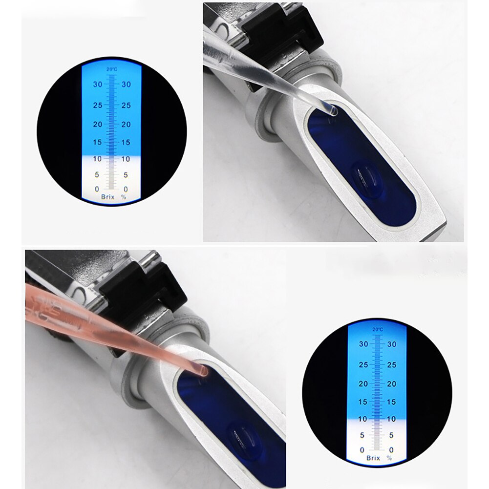 Refractómetro óptico de 0 ~ 32%, medidor de contenido ATC para alimentos, bebidas, zumo, herramienta de prueba, medidor de medición manual