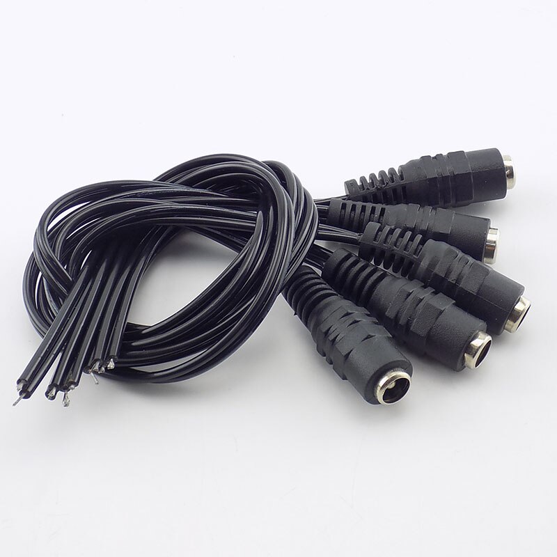 5 Stuks Dc Vrouwelijke Kabel 12V Plug Dc Adapter Kabel Connector Voor Cctv Camera Led Strip Plug 5.5*2.1Mm