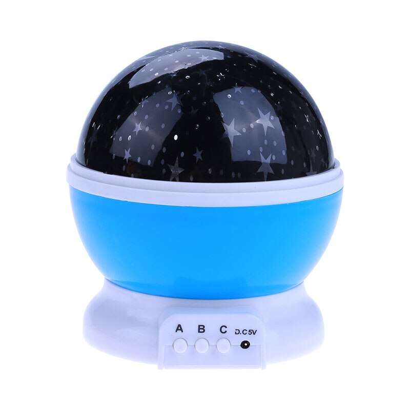 1 st ABS Rotatie Star Sky Luminous Light Lamp Night Projector met USB Kabel Romantische Decoratie Kids Toy Willekeurige Kleur: Blauw