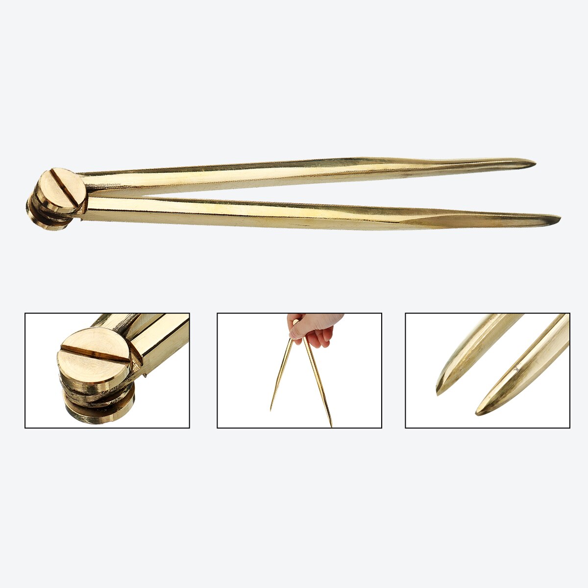 168mm Nautical Chart Straight Divider Solid Brass Marine Dividing Tool-Compass Portable No Rust for Architects Marine Navigation