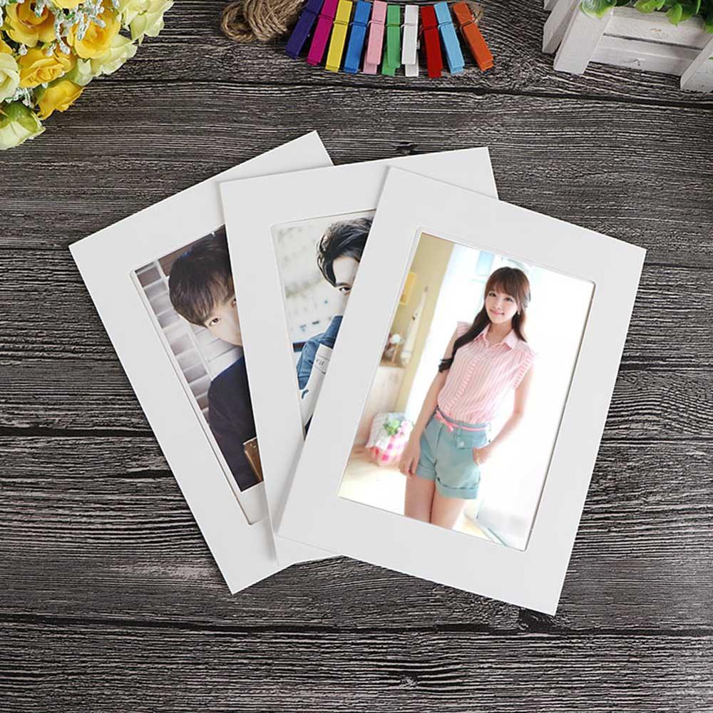10pcs Photo Frame DIY 3 5 6 7 Inch Kraft Paper Hanging Wall Picture Album Decoration For Home