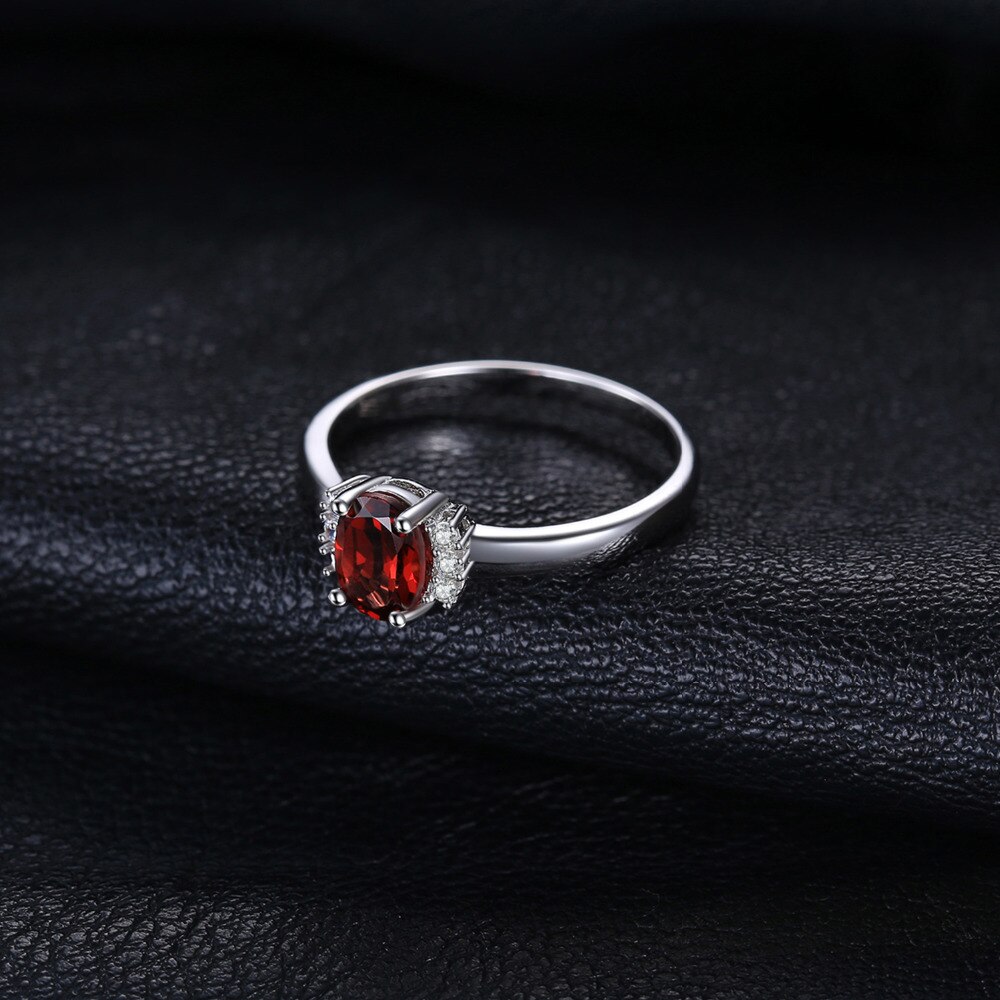 Jewelrypalace oval rød naturlig rød granat 925 ringer i sterlingsølv til kvinner forlovelsesringer med edelsten og fødselsstein