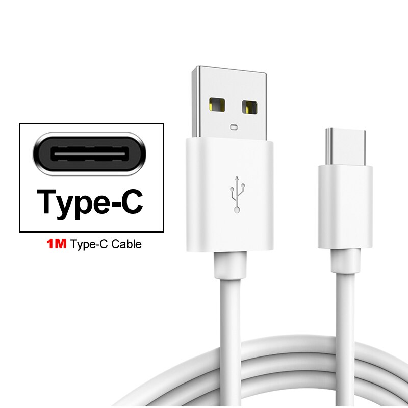 Cargador rápido para Huawei Honor 6A 7 7X 8 Pro 9 V9 Mini 10 P Smart Y5 Y6 NOVA joven P30 P40 3,1 tipo-C USB Cable: 1m Type-C Cable